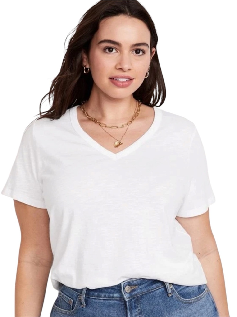 Old Navy Women's V-Neck Short Sleeve Tee - White